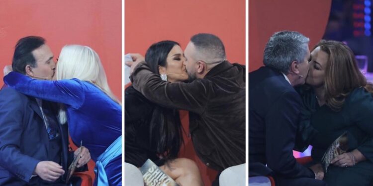 “Shpërthejnë” puthjet mes çifteve live në emision