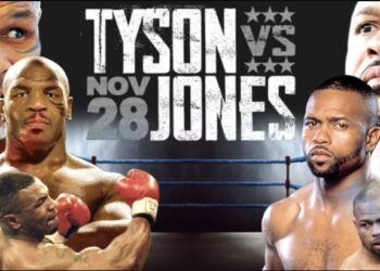 Këtu mund ta shikoni meçin e gjigantëve TYSON dhe ROY JONES