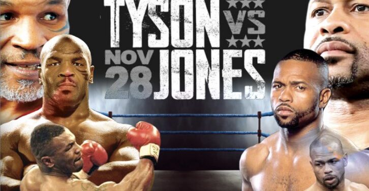 Këtu mund ta shikoni meçin e gjigantëve TYSON dhe ROY JONES