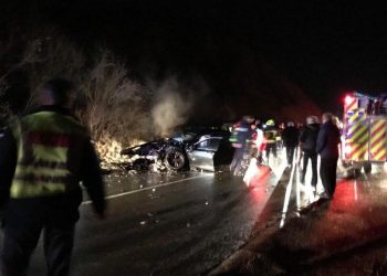 Pamje nga aksidenti në Klinë ku mbetën të lënduar 18 persona