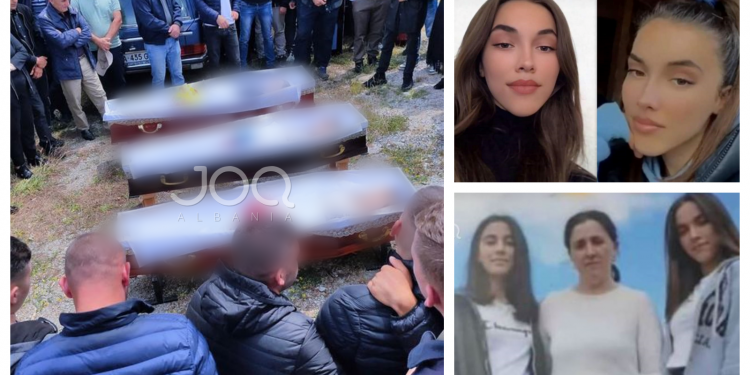 Vajzat të veshura si nuse, u jepet lamtumira e fundit nënës shqiptare dhe dy vajzave të saja