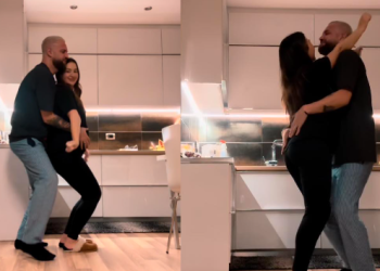 Vallëzimi sensual i Luizit dhe Kiares në kuzhinën e shtëpisë së tyre