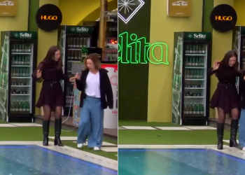 Agravon debati, Egla tenton të hedhë Françeskën në pishinë