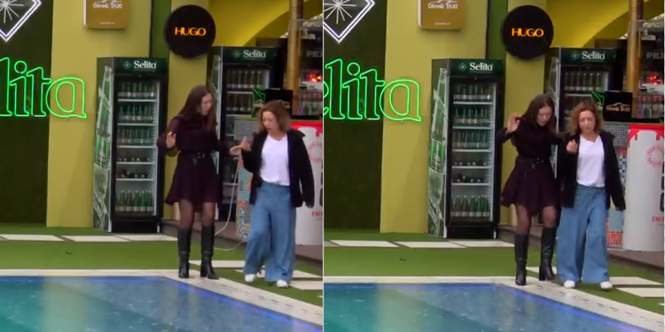 Agravon debati, Egla tenton të hedhë Françeskën në pishinë