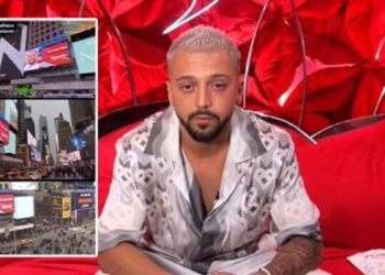 Portreti i Gjestit shfaqet në ekranet gjigante të New York-ut