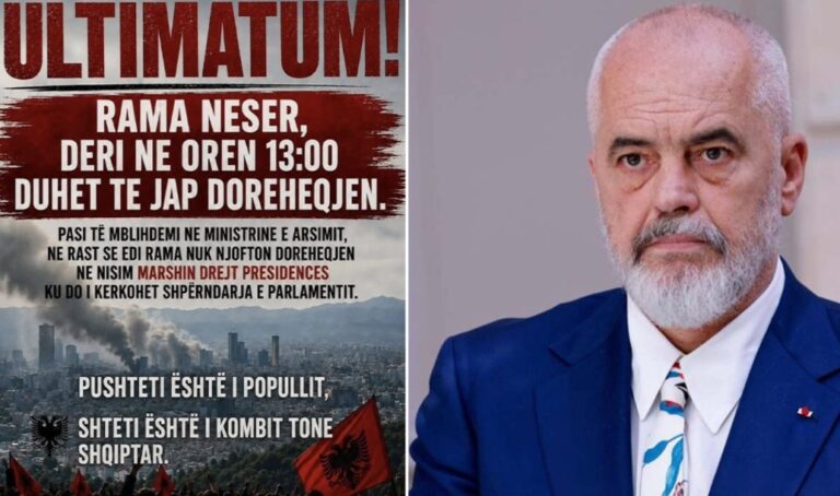 “Ke afat deri nesër në orën 13:00”, protestuesit ultimatum Ramës: Nëse nuk jep dorëheqjen, presidenti të shpërndajë parlamentin